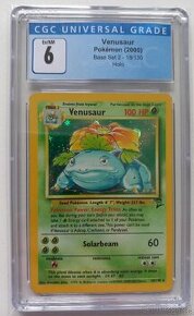 Pokemon karta Venusaur r.2000, Base Set 2 Holo, CGC 6