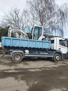 Mercedes Atego kontejner a bagr Takeuchi TB 225