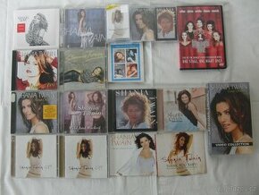 Shania Twain - sbírka CD, MC, VHS, DVD + známky.
