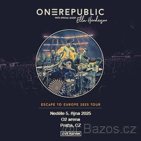 2 vstupenky na koncert OneRepublic v Praze 5.10.2025