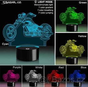 LED lampa Ilusion 3D noční světlo MOTOCYKL - 1