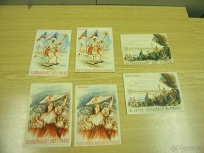 Staré, starožitné pohlednice, pohledy Sokol, slet - 1