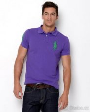 NOVÉ pánské polo triko Ralph Lauren: Fialové