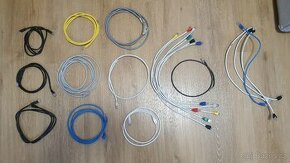 Různé ethernetové kabely (Cat5,Cat5e,Cat6 - UTP,FTP)