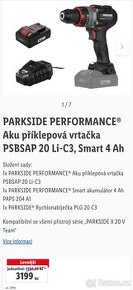 PARKSIDE PERFORMANCE® Aku příklepová vrtačka PSBSAP 20-Li B2