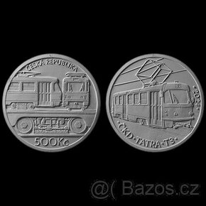 Stříbrná mince 500 Kč 2024 Tramvaj ČKD Tatra T3 stand/proof