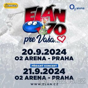 Elán O2 aréna pátek 20.9 od 20:30