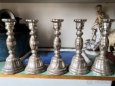 Malované amalgámové svícny selské stříbro
