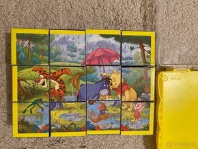 Dřevěné kostky Medvídek Pů + dřevěné puzzle zdarma