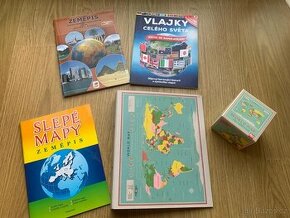 ZEMĚPIS, VLAJKY, MAPY + zeměpisné desky a puzzle BONAMI