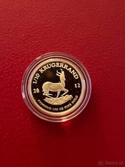 Zlato / zlatá mince krugerrand 1/10 oz 2012