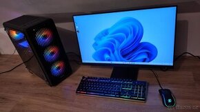 Herní PC s Ryzen 5600, RX 6700 XT a 27" 75Hz FreeSync LCD