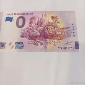 0 euro souvenír 30 let České republiky