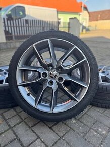 ORIGINÁL Alu Škoda GEMINI R18, 5x112 - VČ. PNEU