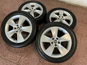 Originalní ALU kola Škoda 5x100 r16 zimní pneu 7mm