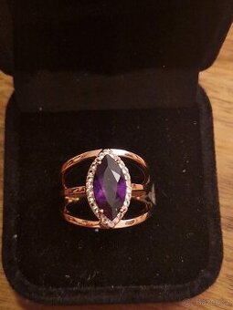 Nový nádherný stříbrný prstýnek s fialovým Zambian Amethyste - 1