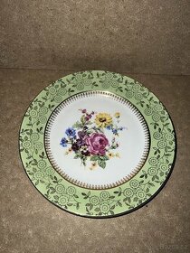 Porcelán-dekorativní talíř zdoben Světle zelený - 1