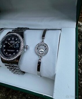 Rolex DateJust 36mm - Black Dial, Diamond Bezel