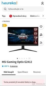 Herní Msi monitor G2412