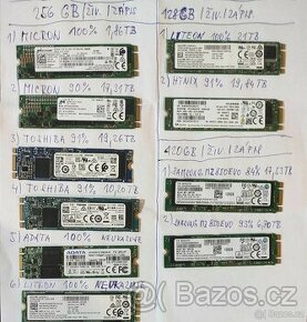 7ks M.2 SATA SSD 3x 256GB ssd + 2x 128GB ssd + 2x 120GB ssd