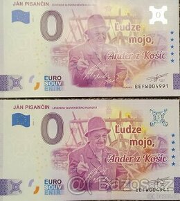 0 Euro Souvenir JÁN PISANČIN datum narození a 50 let výročí