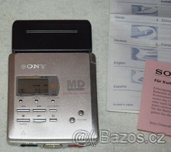 Minidisk recorder SONY MZ-R55 + media + DO + akku box