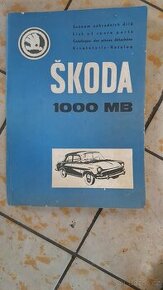 Kniha seznam náhradních dílů Škoda 1000 MB