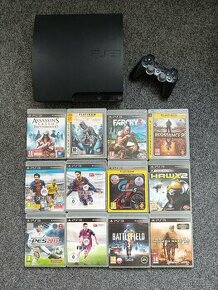 PS3 Slim 320GB, originál ovladač + 12 her / PlayStation 3