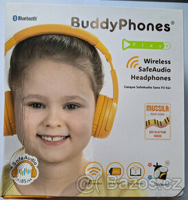 BuddyPhones Play+ dětská bluetooth sluchátka žlutá