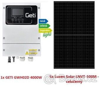 Ohřev vody FVE SET invertor GETI GWH02D + 5x panel 500WP