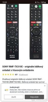 Top dálkové ovládání Sony RMF-TX310E s hlasovým ovládáním