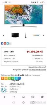 samsung ue55nu7442-Ultra_4k..odběr Chotěboř..4600