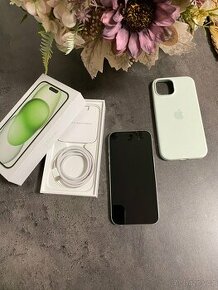 Apple iPhone 15, mint, 128 gb, 23 měsíců záruka