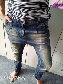 Harémky - nasrávačky - baggy zn."DENIM BRAND"