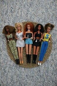 Sada - 5ks Unikátní panenky Barbie Spice Girls 90.léta