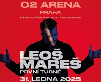 LEOŠ MAREŠ 31.1.2025 Praha O2 arena - prodám 4 vstupenky.