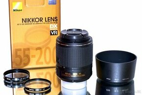 NIKON AF-S 55-200mm VRII + UV + CPL filtry Nepoužitý