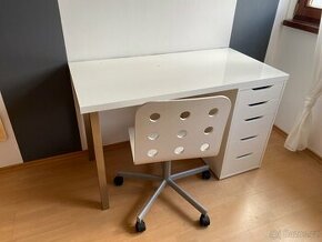 Použitý psací stůl LAGKAPTEN / ALEX bílý Ikea se židlí - 1