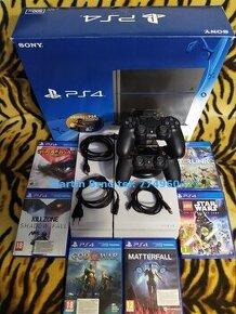 Playstation 4 500GB WHITE EDITION + 2 ovladače TOP STAV