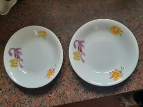 Retro porcelánové dětské talíře - 1