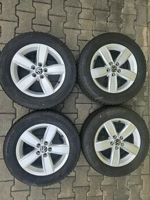 5x100 15 5,5J ET40 orig.VW alu kola vĉ. zim. Continental 7-7