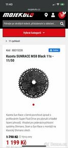 Kazeta SUNRACE MS8 Black 11s 11-42 - 1