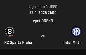 Vstupenky na LIGU MISTRŮ: AC SPARTA Praha - INTER Milán