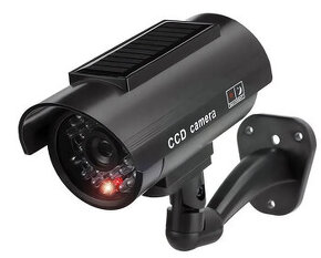 Atrapa/maketa bezpečnostní kamery CCTV, LED solární černá