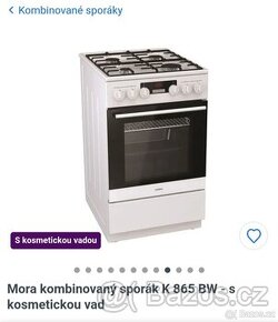 Mora kombinovaný sporák K 865 BW - s kosmetickou vad