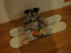 Snowboard s vázáním Atomic, Nidecker 143cm + boty vel.40