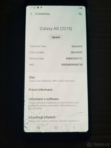 Samsung Galaxy A8 plně funkční prasklý displej