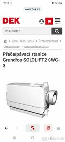 Přečerpávací stanice Grundfos SOLOLIFT2 CWC-3 - NOVÁ