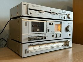 Akai HiFi věž - tuner, kazeťák, zesilovač - 1