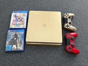 PlayStation 4 Slim 500 GB, 2 ovladače, hry